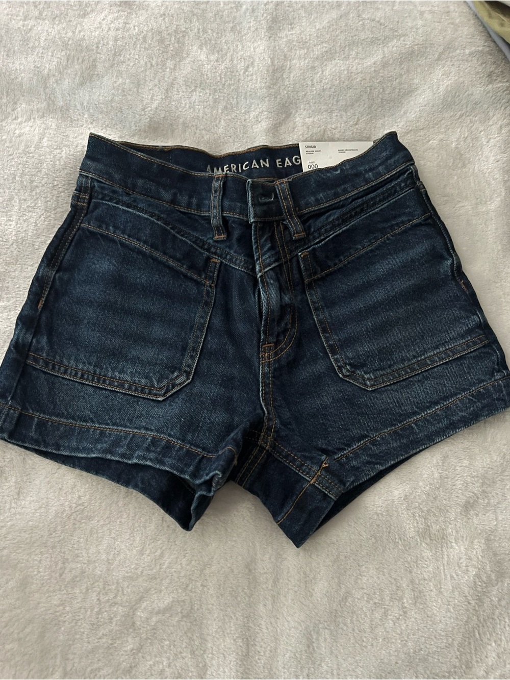 American Eagle Outfitters Dark Indigo High-Rise Denim Shorts